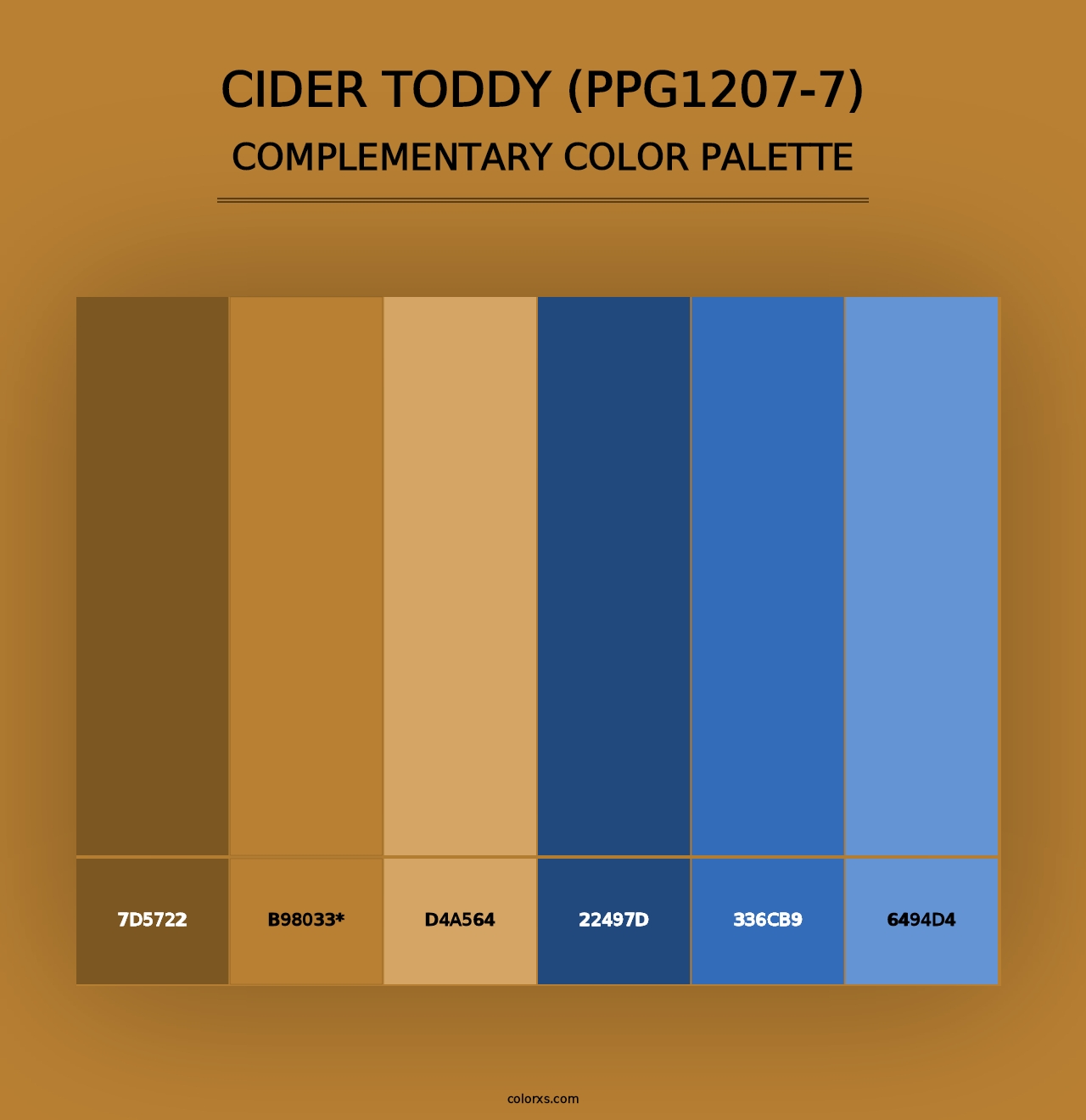 Cider Toddy (PPG1207-7) - Complementary Color Palette