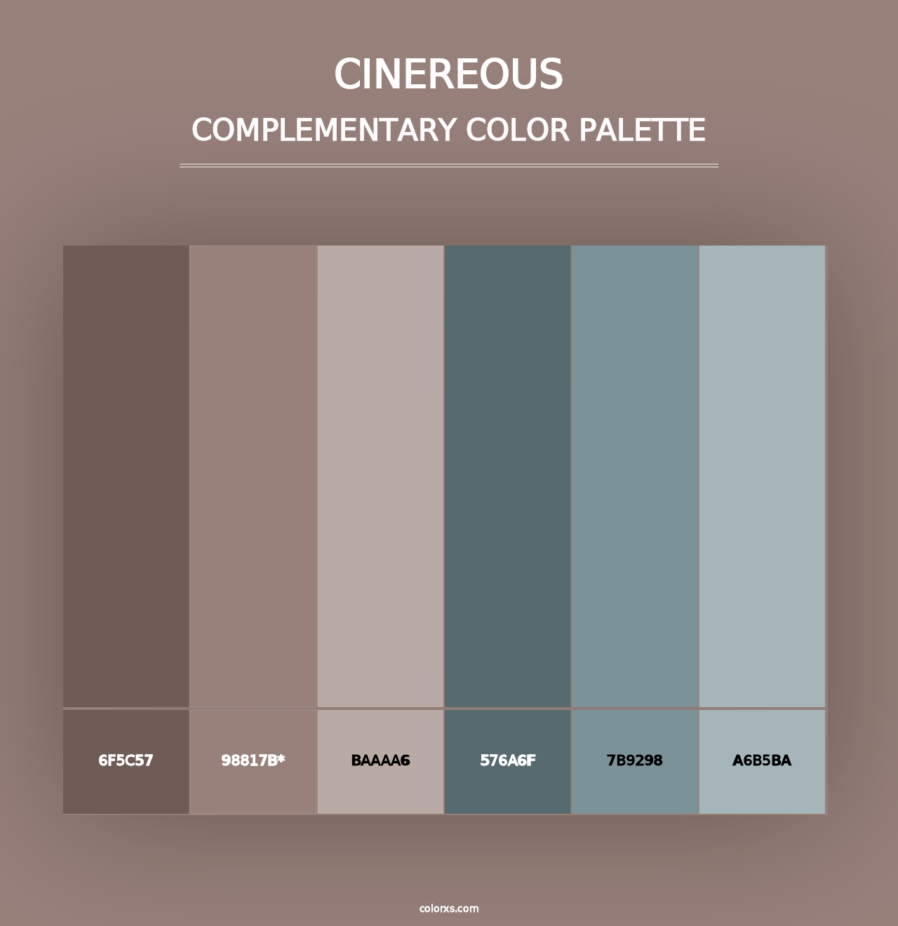 Cinereous - Complementary Color Palette