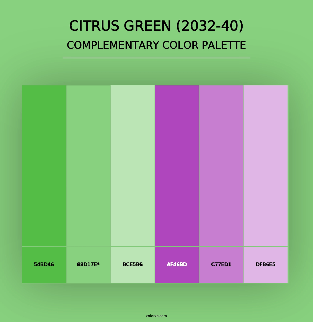 Citrus Green (2032-40) - Complementary Color Palette