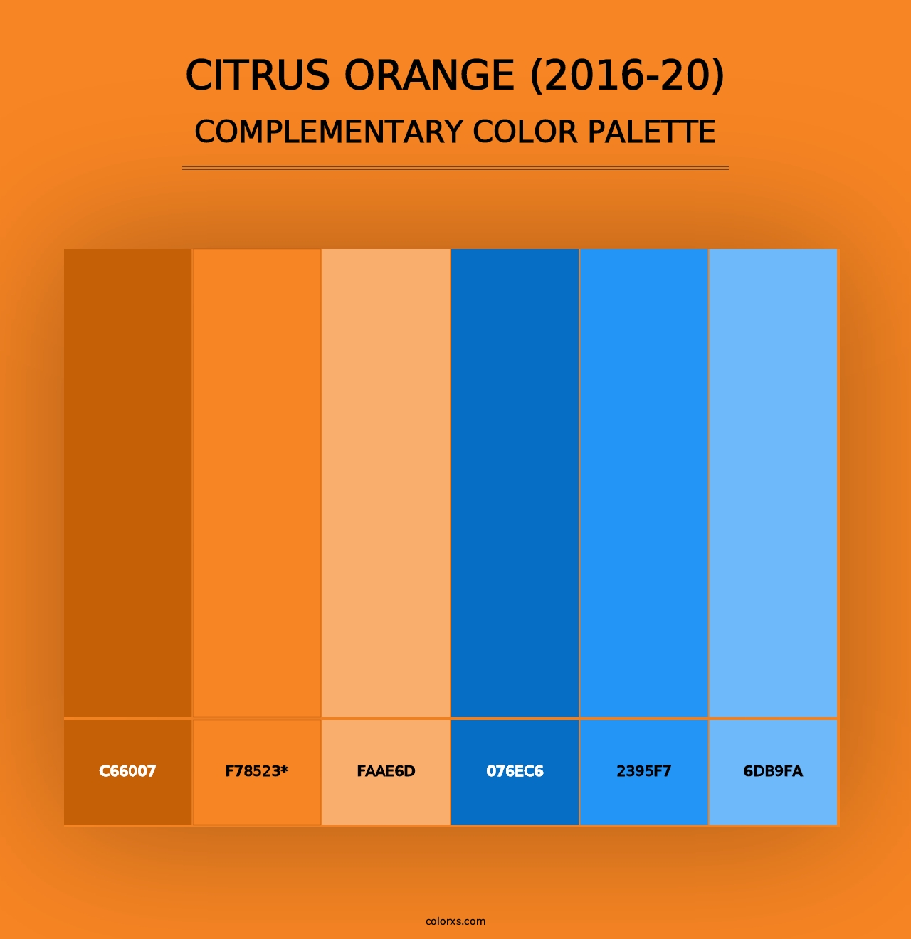 Citrus Orange (2016-20) - Complementary Color Palette