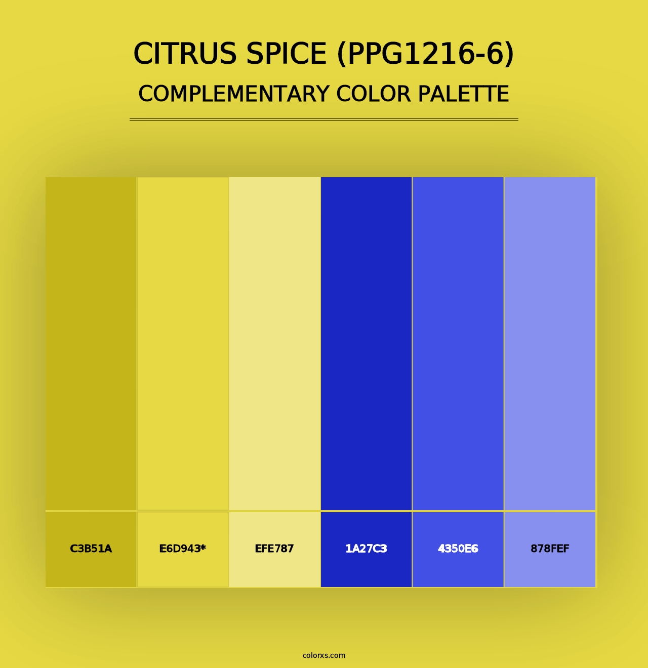 Citrus Spice (PPG1216-6) - Complementary Color Palette