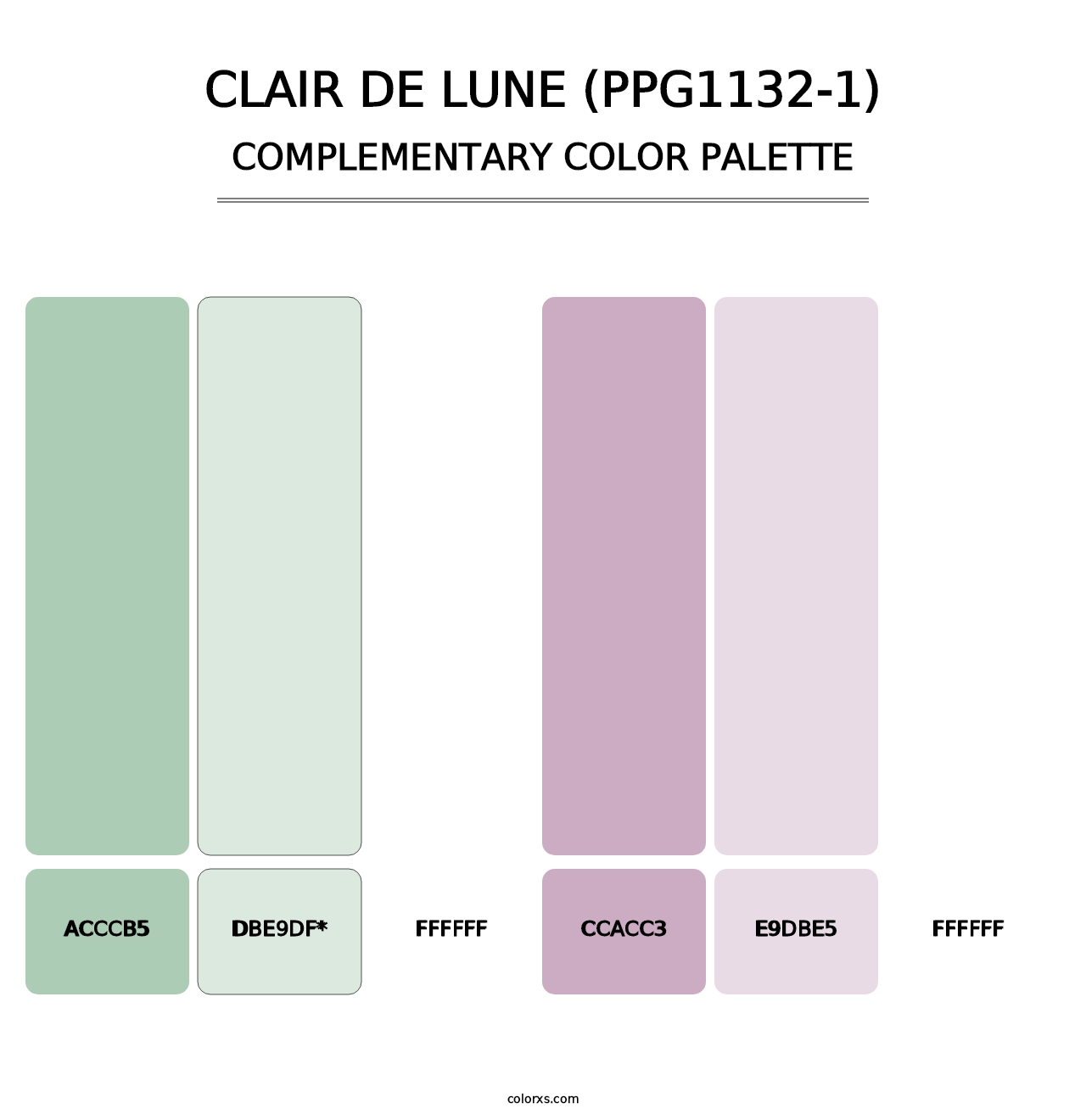 Clair De Lune (PPG1132-1) - Complementary Color Palette