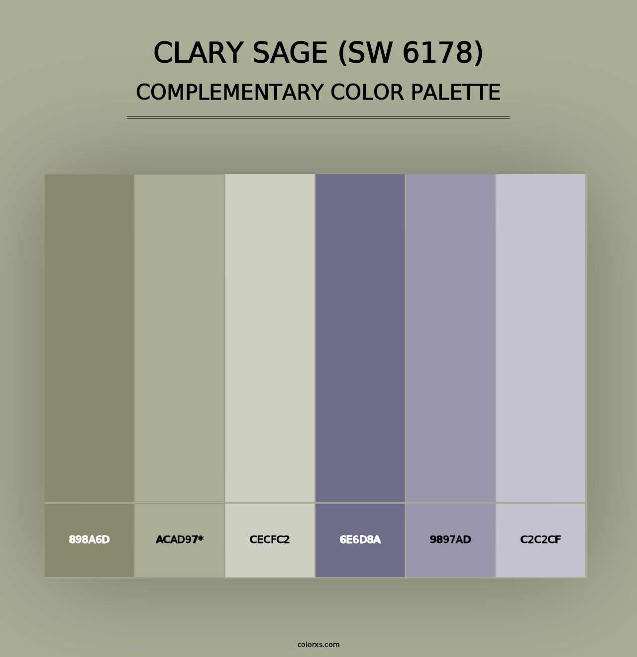 Clary Sage (SW 6178) - Complementary Color Palette