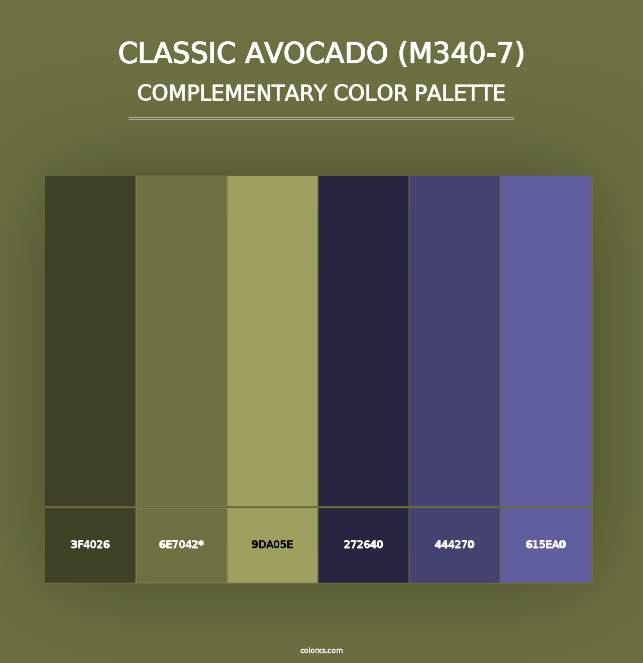 Classic Avocado (M340-7) - Complementary Color Palette