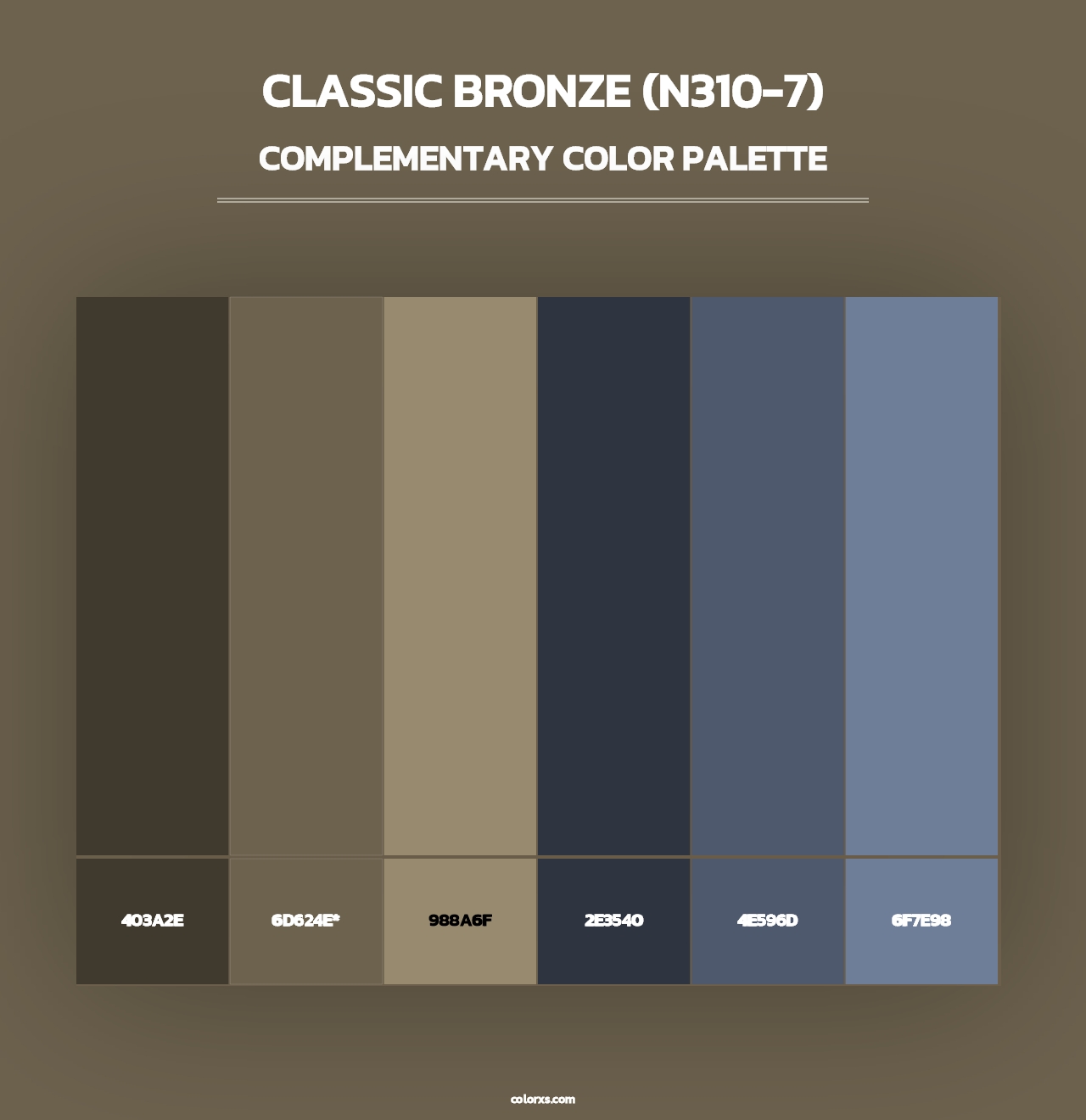 Classic Bronze (N310-7) - Complementary Color Palette