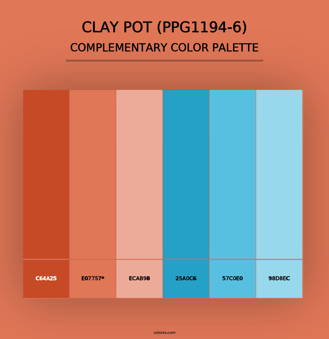 Clay Pot (PPG1194-6) - Complementary Color Palette