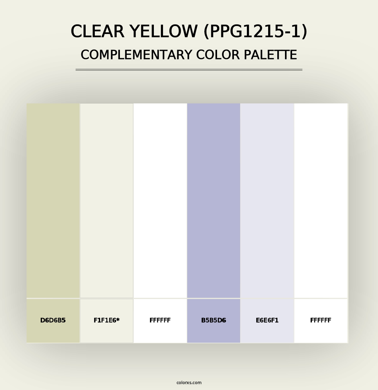 Clear Yellow (PPG1215-1) - Complementary Color Palette