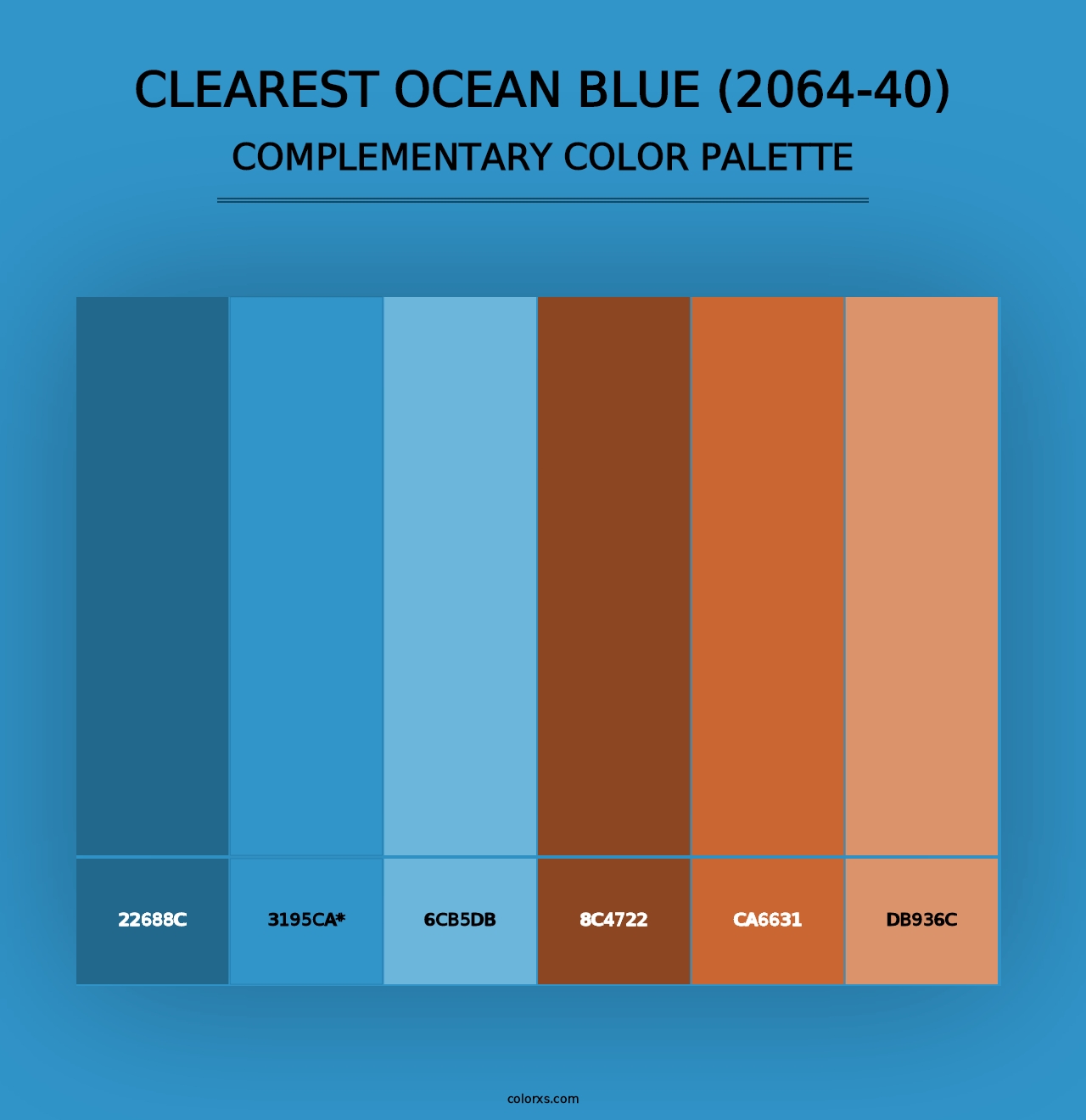 Clearest Ocean Blue (2064-40) - Complementary Color Palette