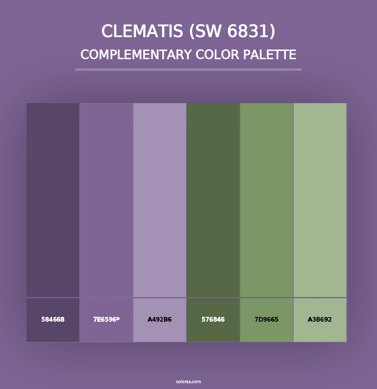 Clematis (SW 6831) - Complementary Color Palette