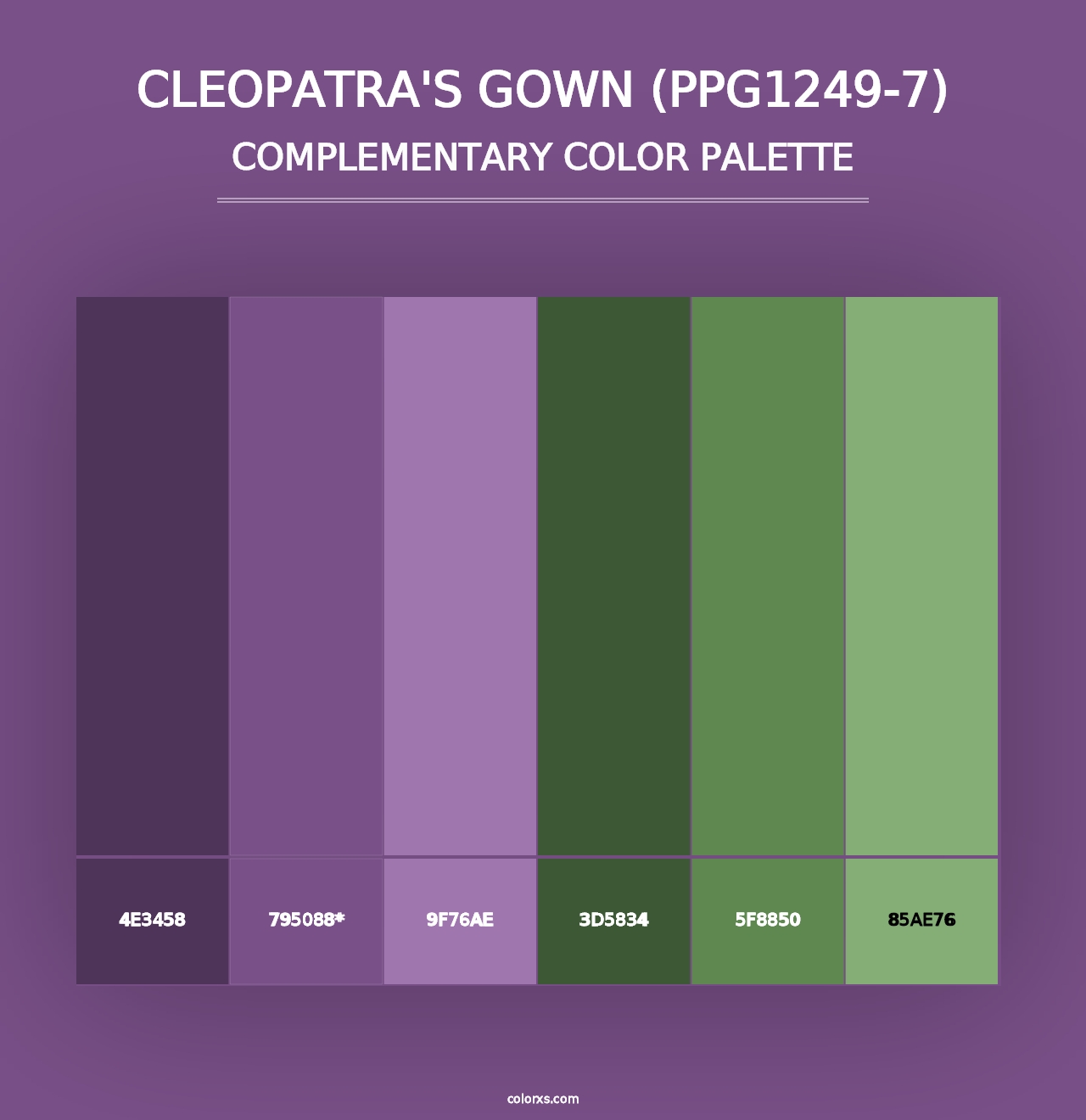 Cleopatra's Gown (PPG1249-7) - Complementary Color Palette