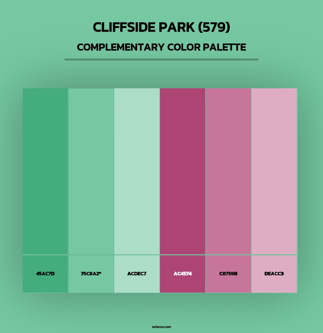 Cliffside Park (579) - Complementary Color Palette