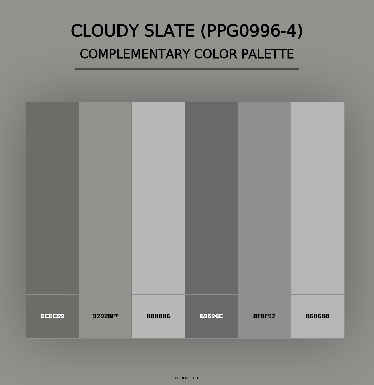 Cloudy Slate (PPG0996-4) - Complementary Color Palette