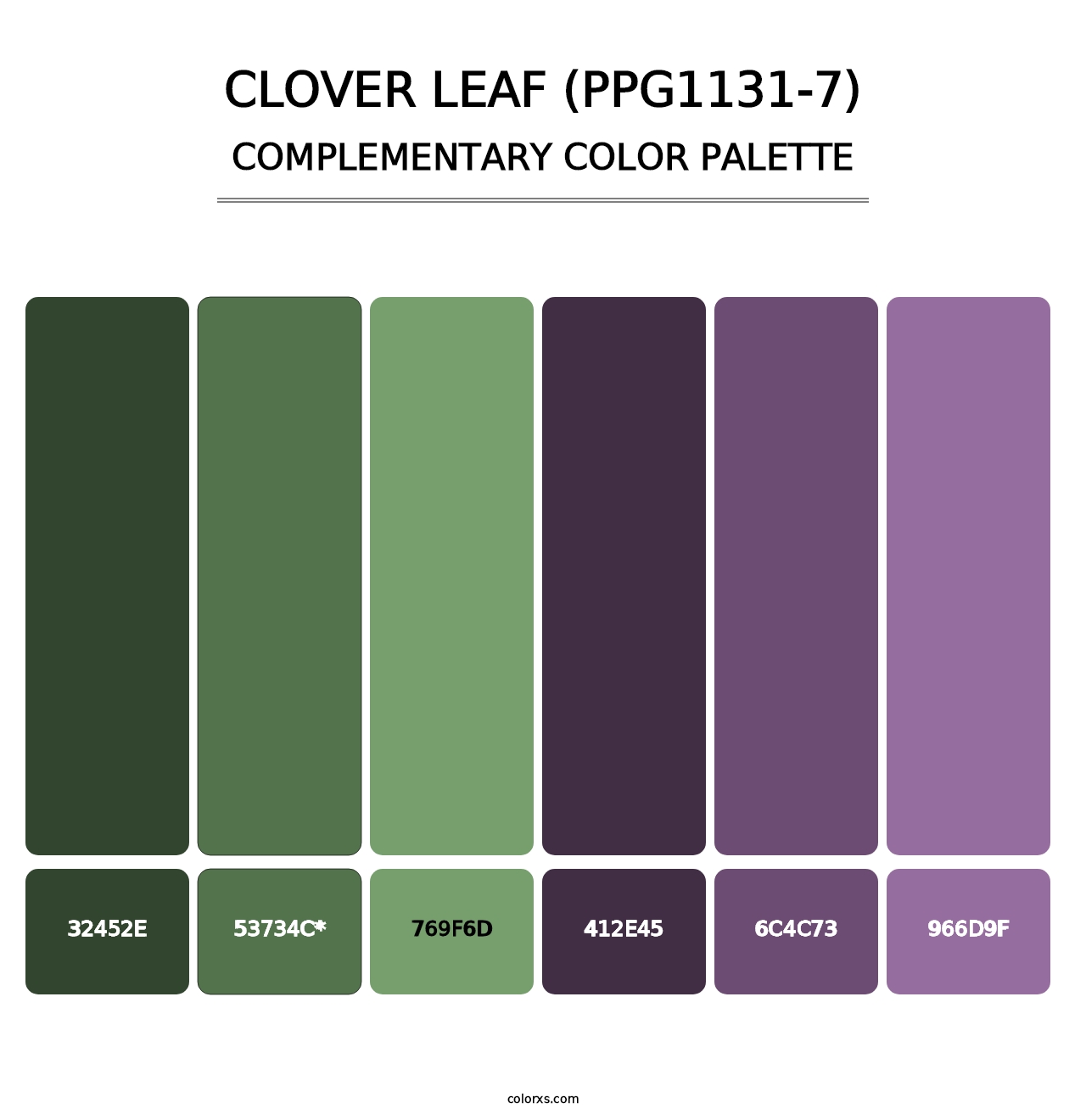 Clover Leaf (PPG1131-7) - Complementary Color Palette