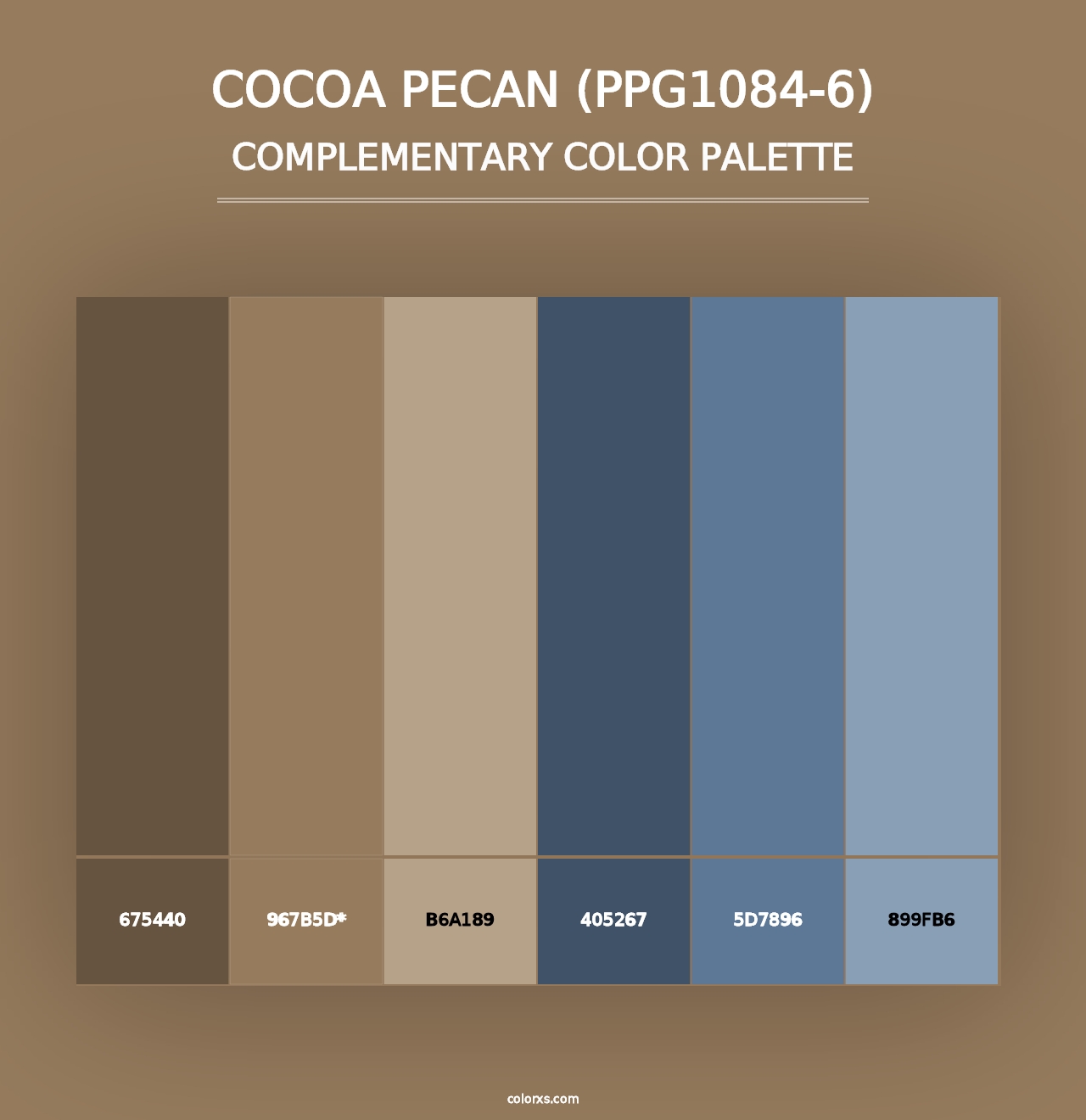 Cocoa Pecan (PPG1084-6) - Complementary Color Palette