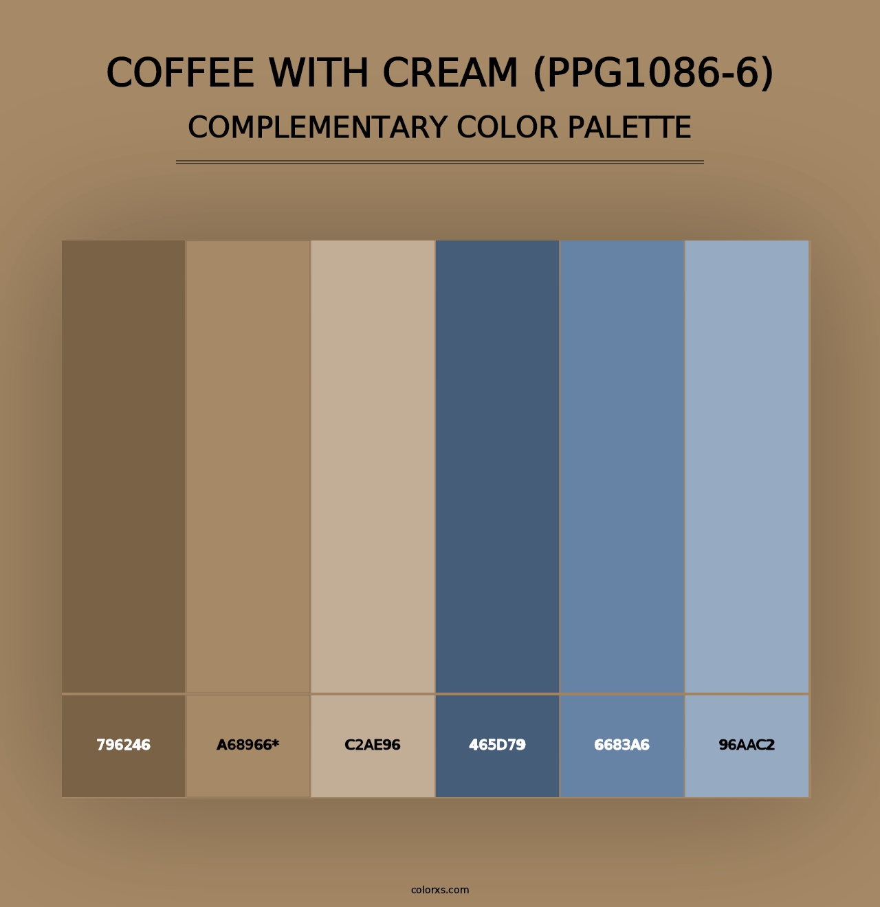 Coffee With Cream (PPG1086-6) - Complementary Color Palette