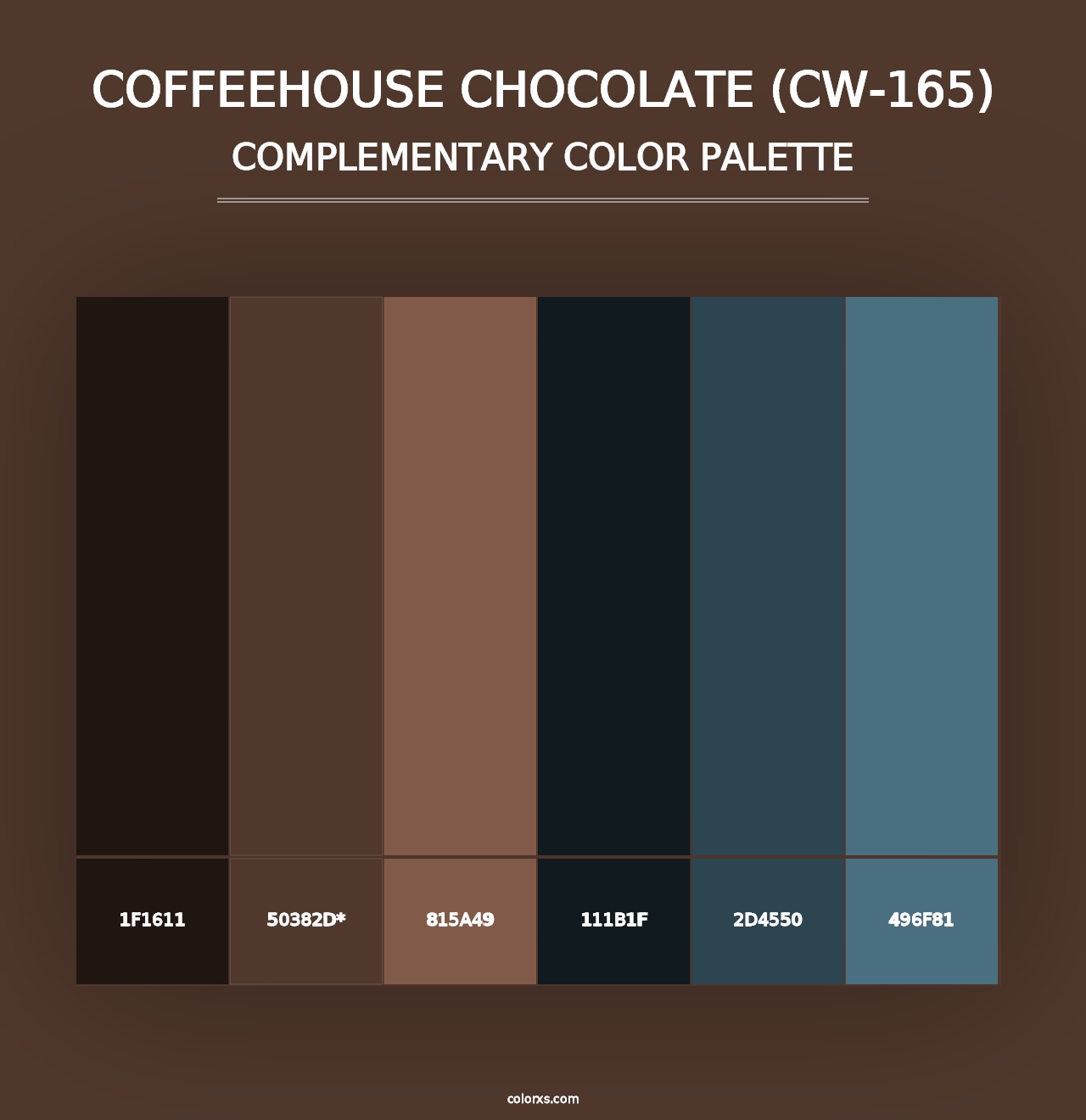 Coffeehouse Chocolate (CW-165) - Complementary Color Palette