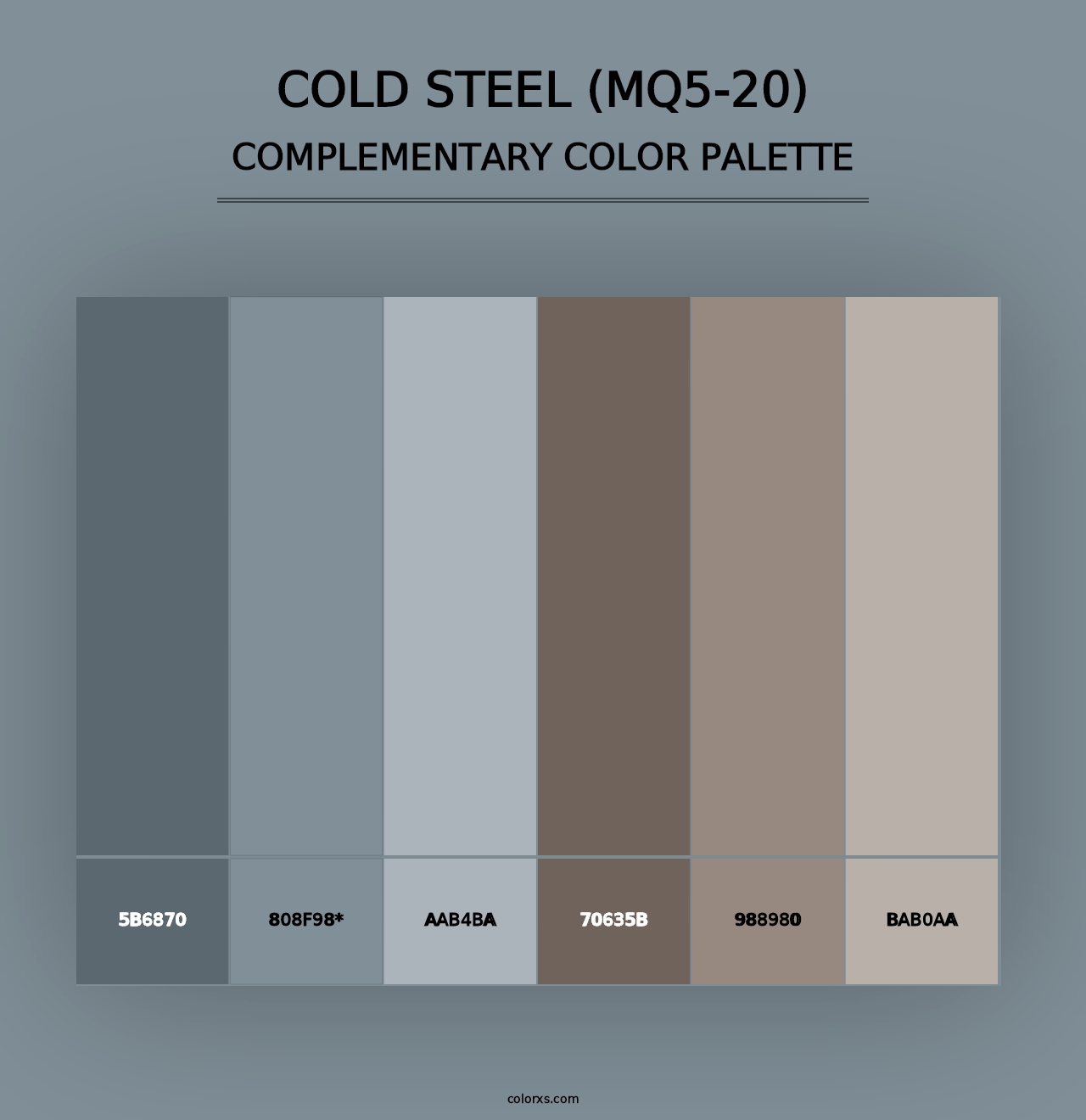 Cold Steel (MQ5-20) - Complementary Color Palette