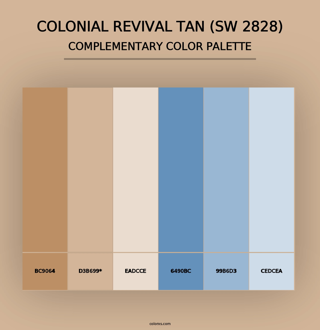 Colonial Revival Tan (SW 2828) - Complementary Color Palette