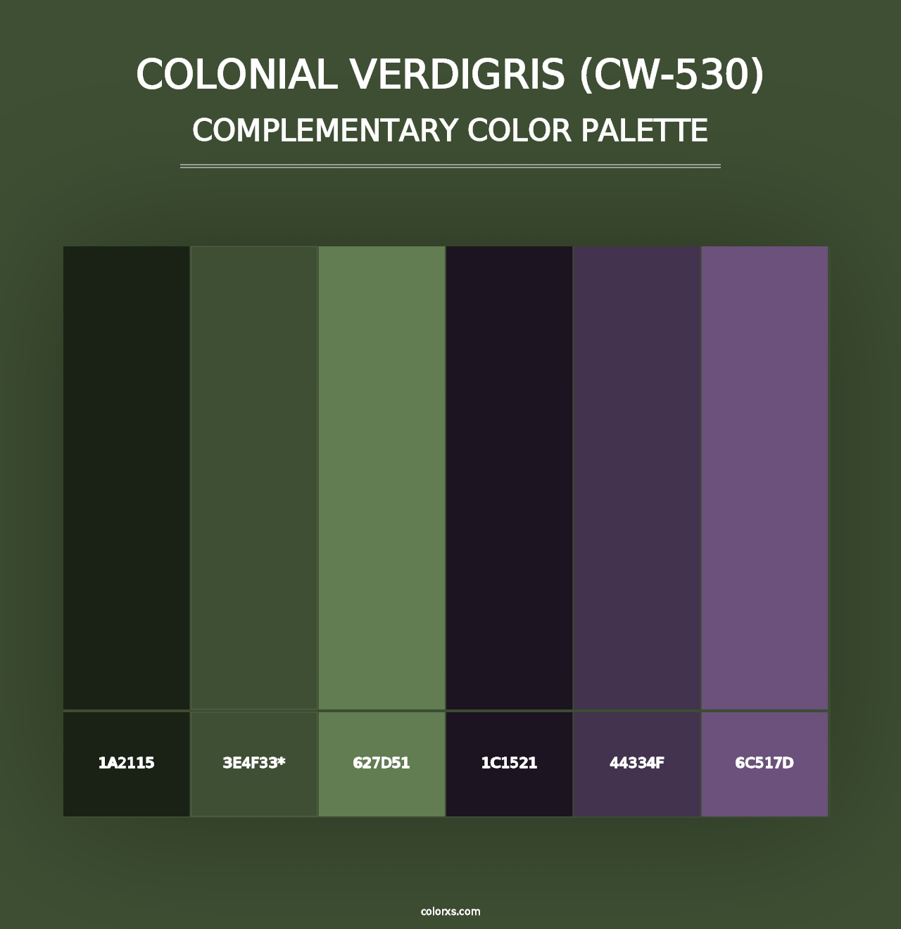 Colonial Verdigris (CW-530) - Complementary Color Palette