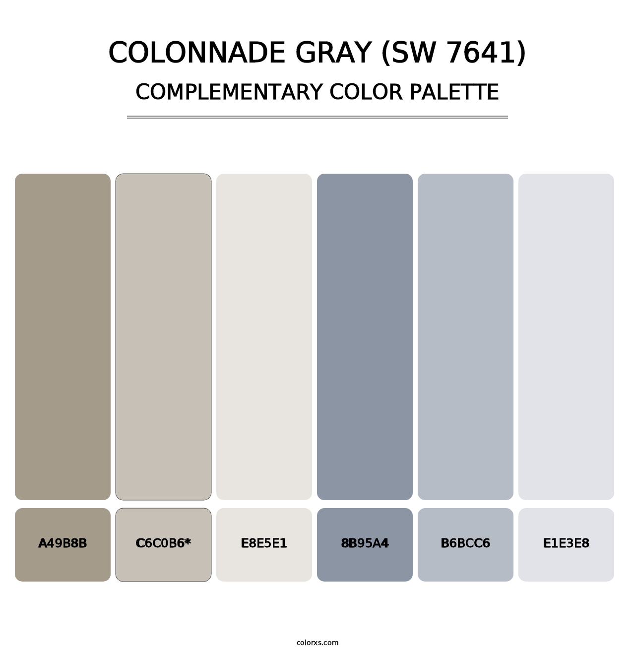 Colonnade Gray (SW 7641) - Complementary Color Palette