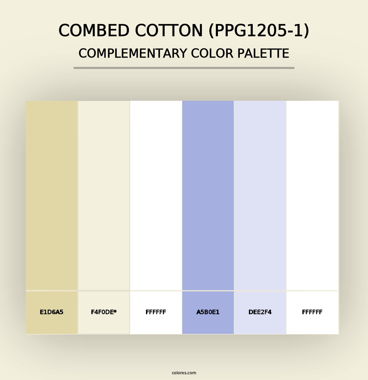 Combed Cotton (PPG1205-1) - Complementary Color Palette