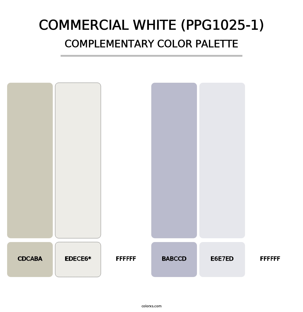 Commercial White (PPG1025-1) - Complementary Color Palette