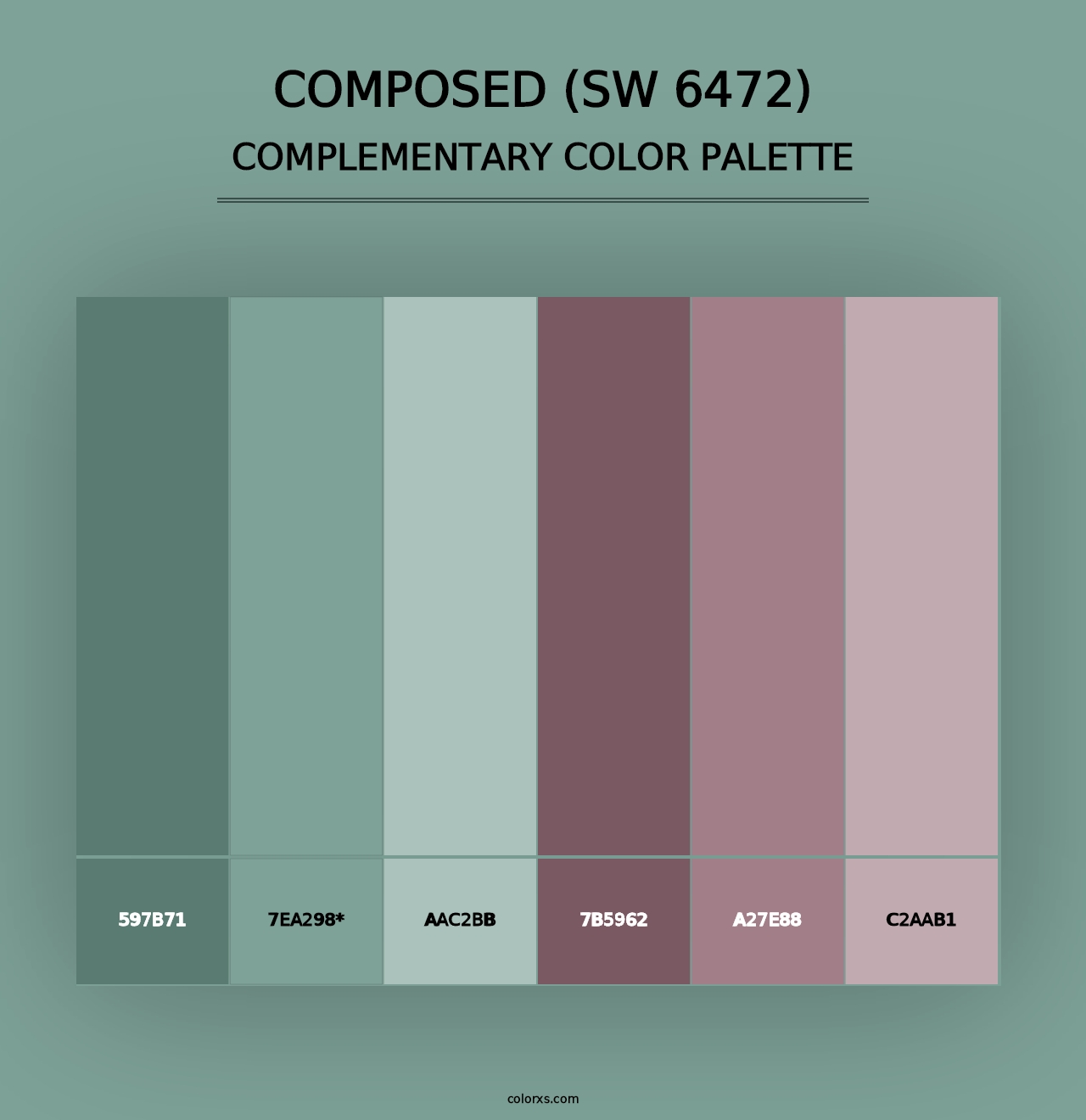 Composed (SW 6472) - Complementary Color Palette