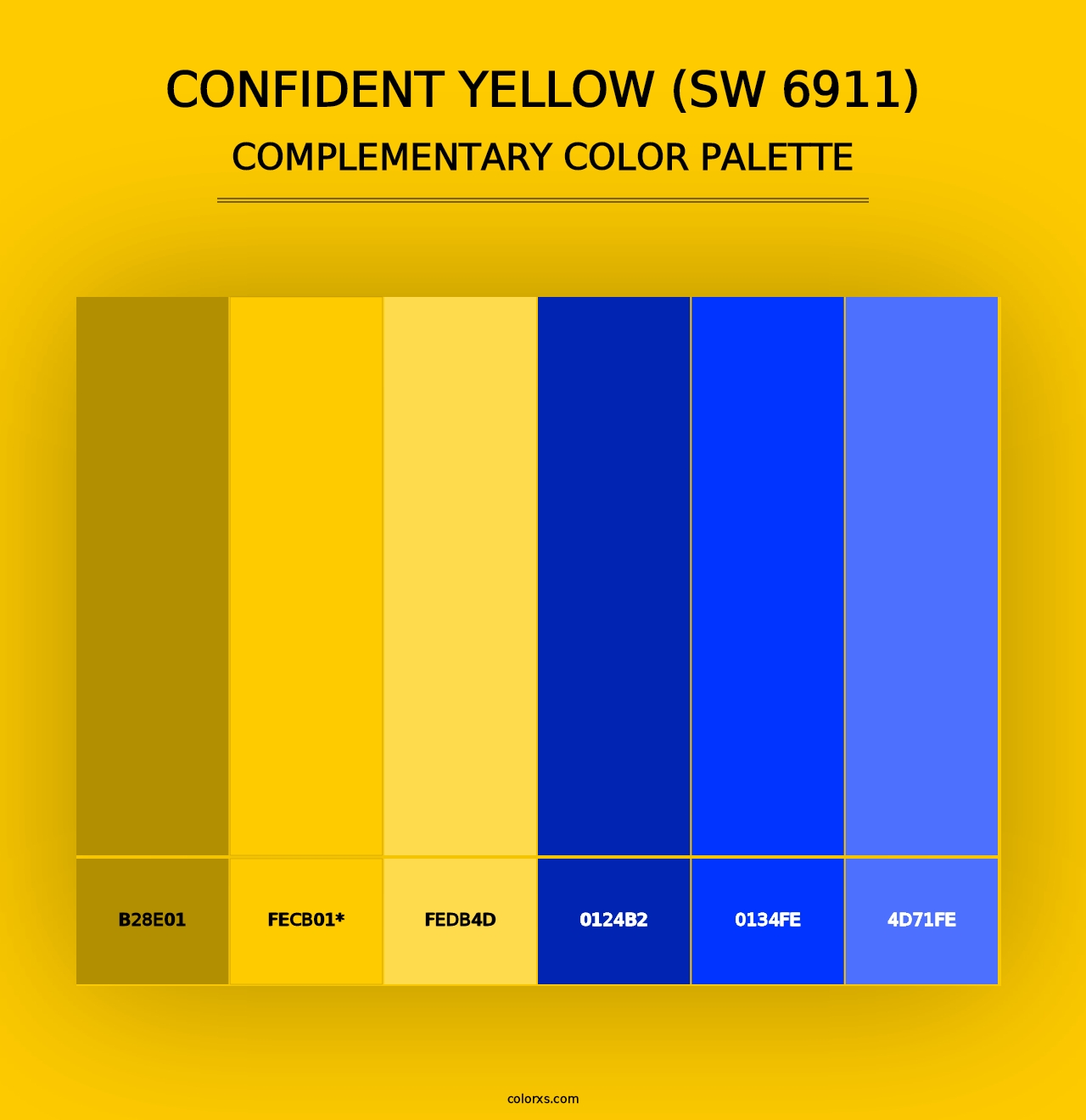 Confident Yellow (SW 6911) - Complementary Color Palette