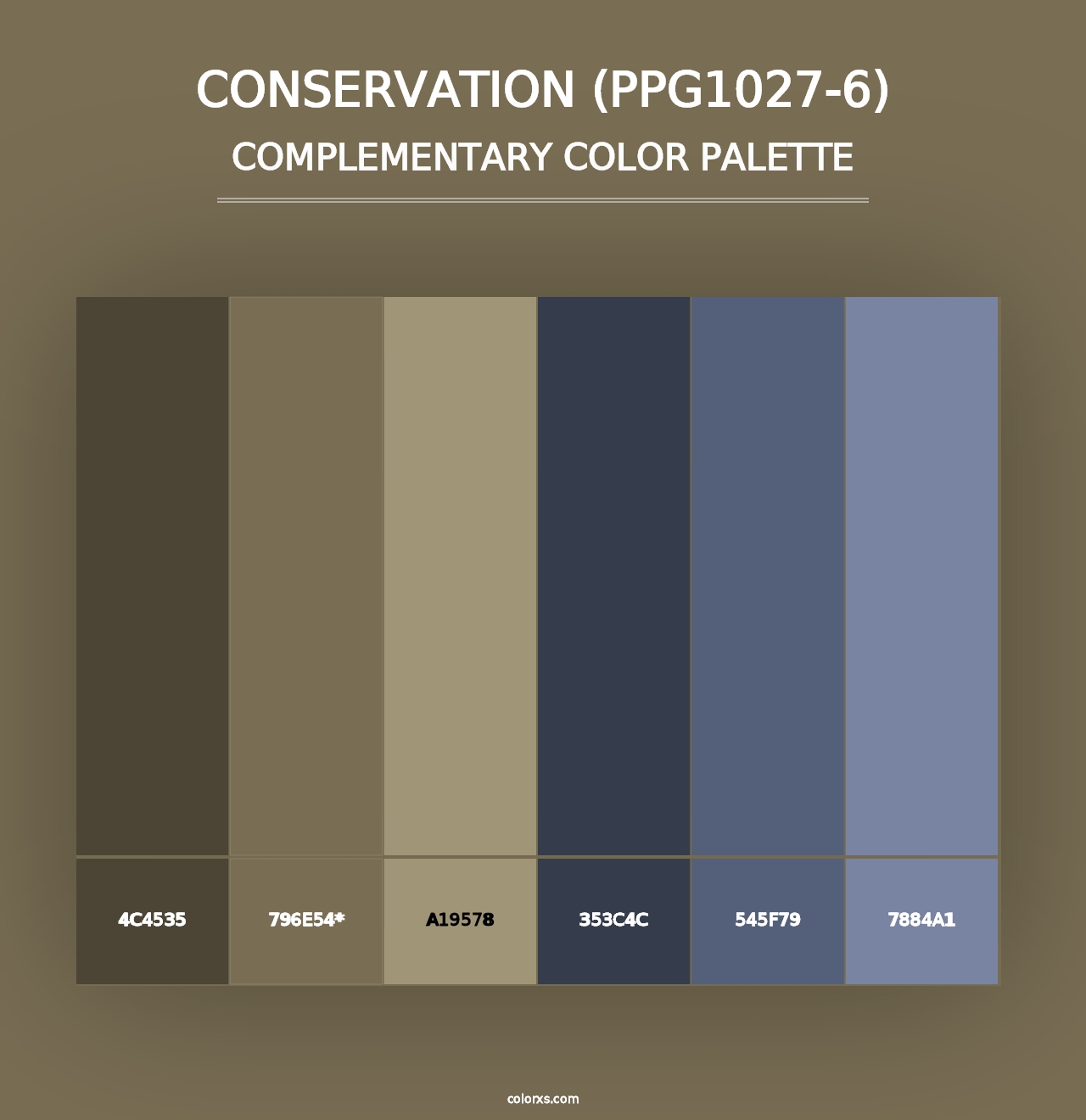 Conservation (PPG1027-6) - Complementary Color Palette