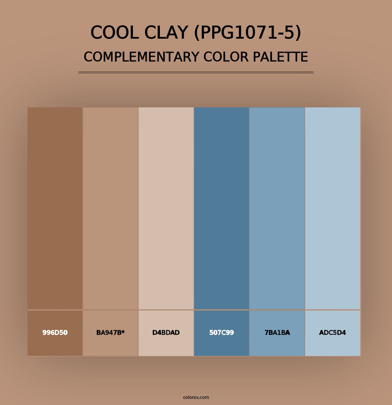 Cool Clay (PPG1071-5) - Complementary Color Palette