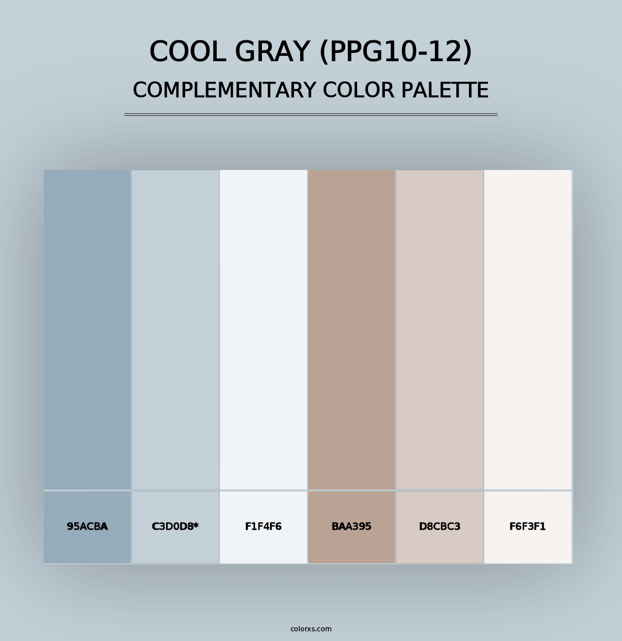 Cool Gray (PPG10-12) - Complementary Color Palette