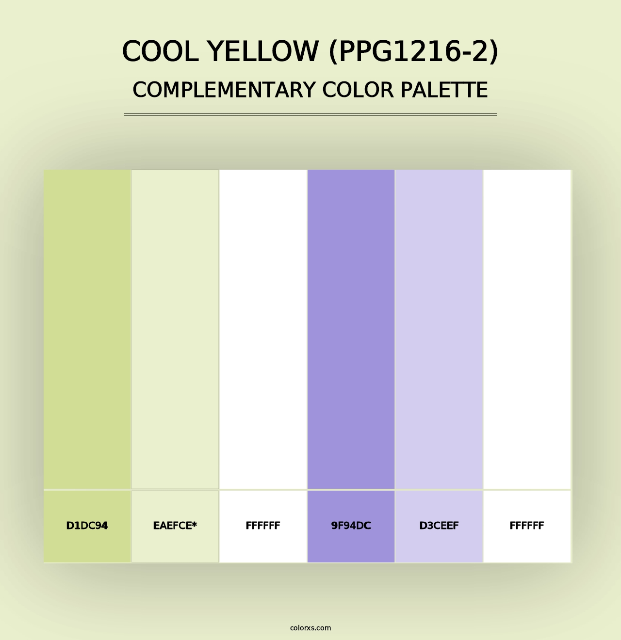 Cool Yellow (PPG1216-2) - Complementary Color Palette