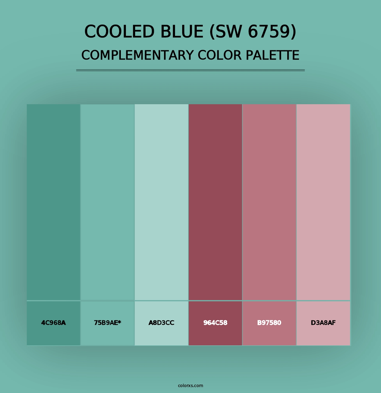 Cooled Blue (SW 6759) - Complementary Color Palette