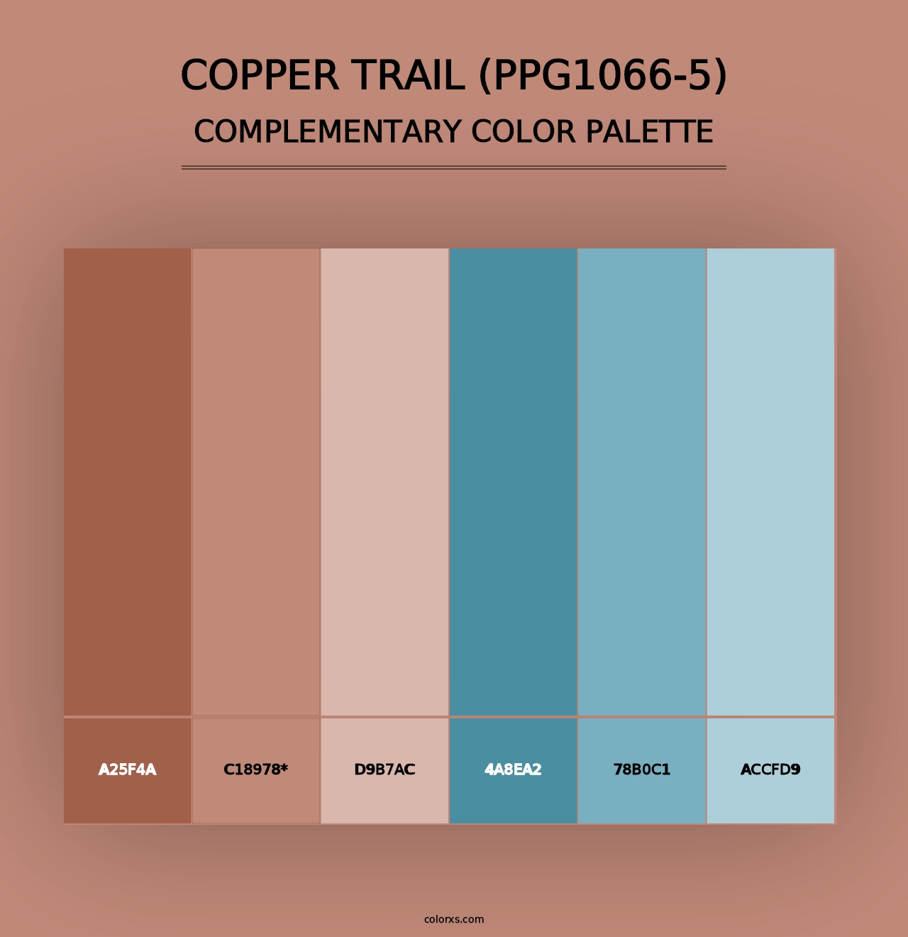 Copper Trail (PPG1066-5) - Complementary Color Palette