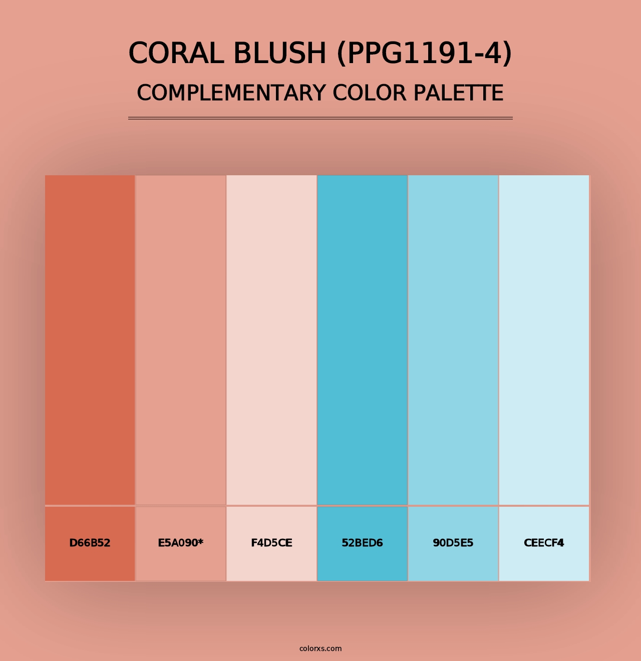 Coral Blush (PPG1191-4) - Complementary Color Palette