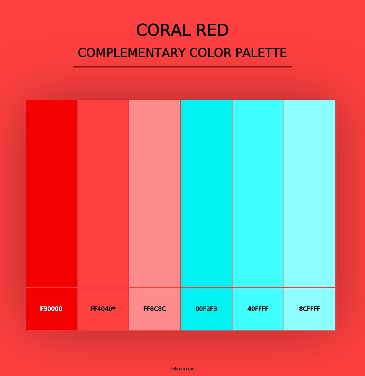 Coral Red - Complementary Color Palette