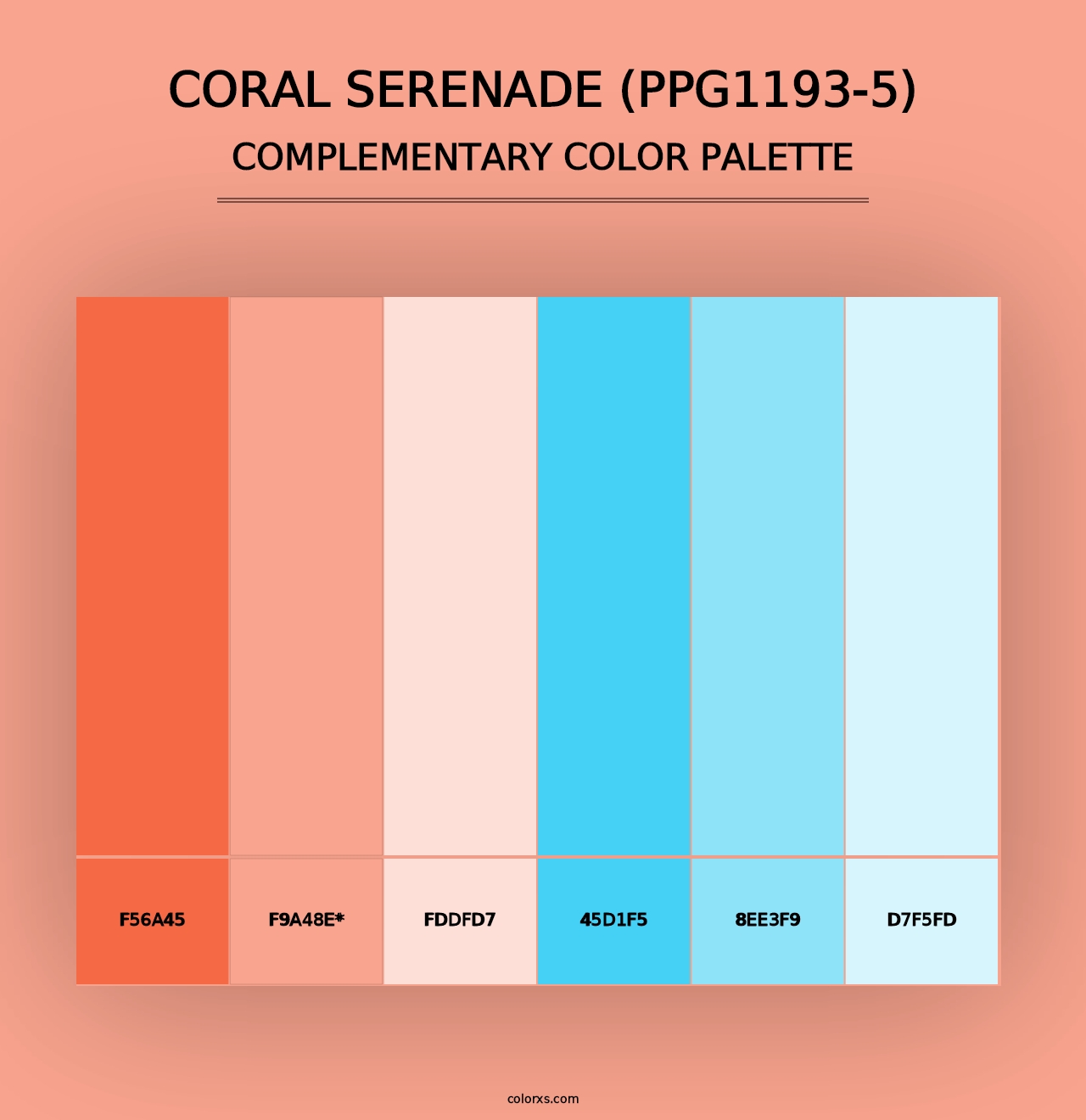 Coral Serenade (PPG1193-5) - Complementary Color Palette