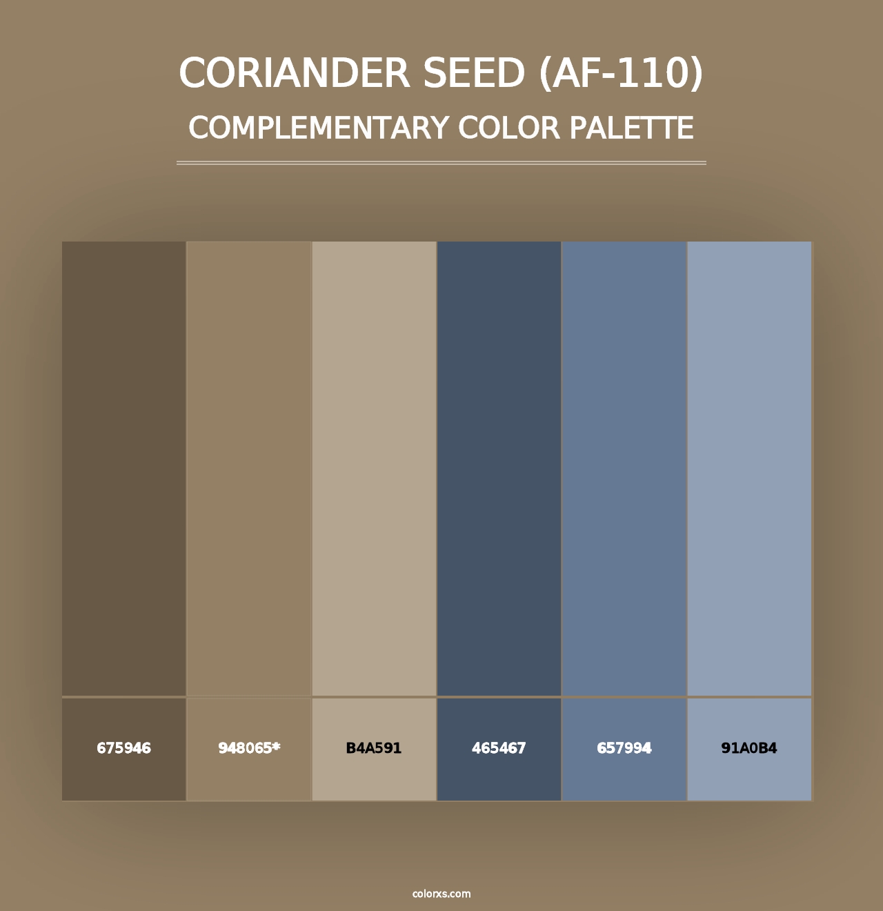 Coriander Seed (AF-110) - Complementary Color Palette