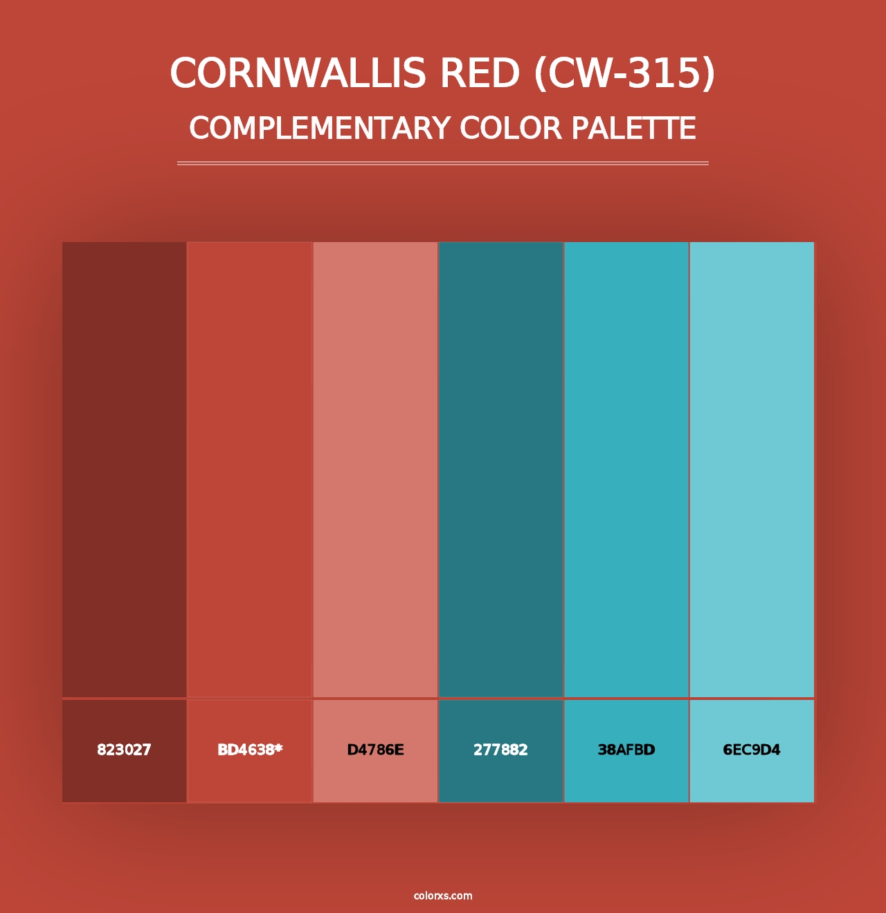 Cornwallis Red (CW-315) - Complementary Color Palette