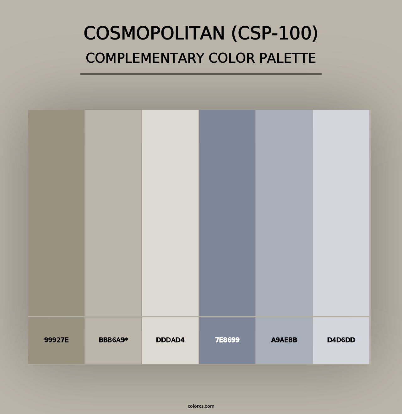 Cosmopolitan (CSP-100) - Complementary Color Palette