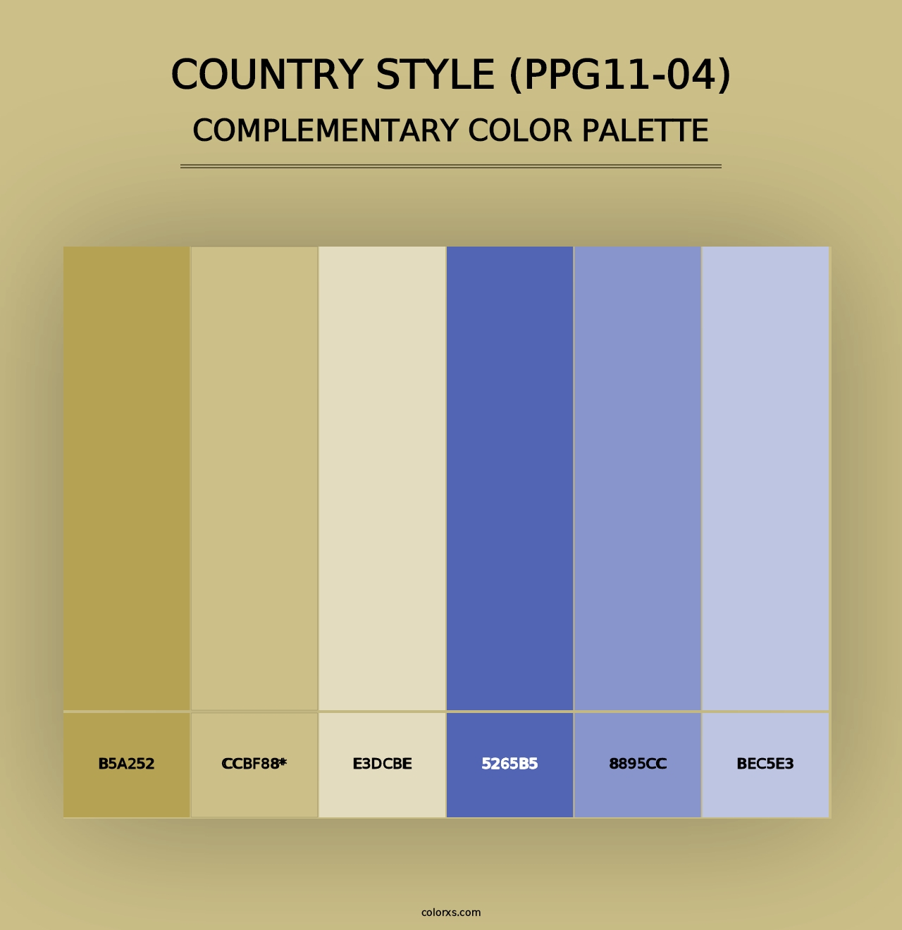 Country Style (PPG11-04) - Complementary Color Palette