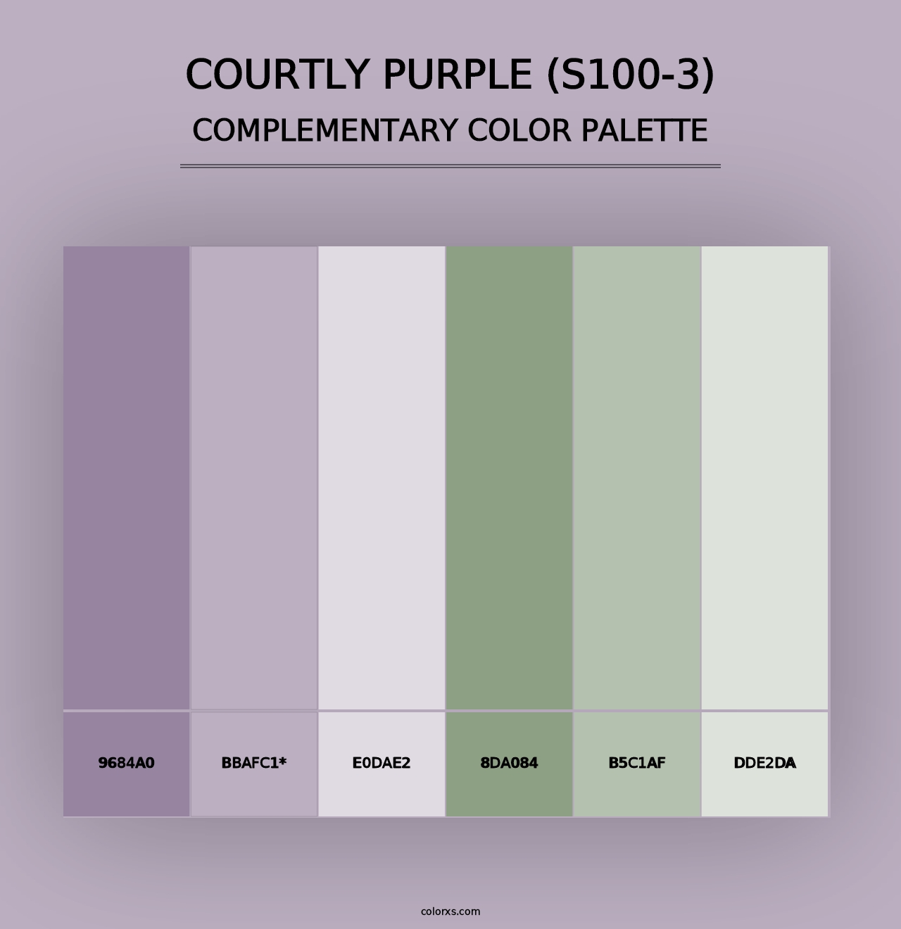 Courtly Purple (S100-3) - Complementary Color Palette