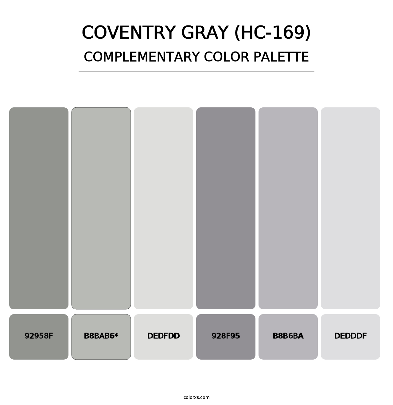 Coventry Gray (HC-169) - Complementary Color Palette