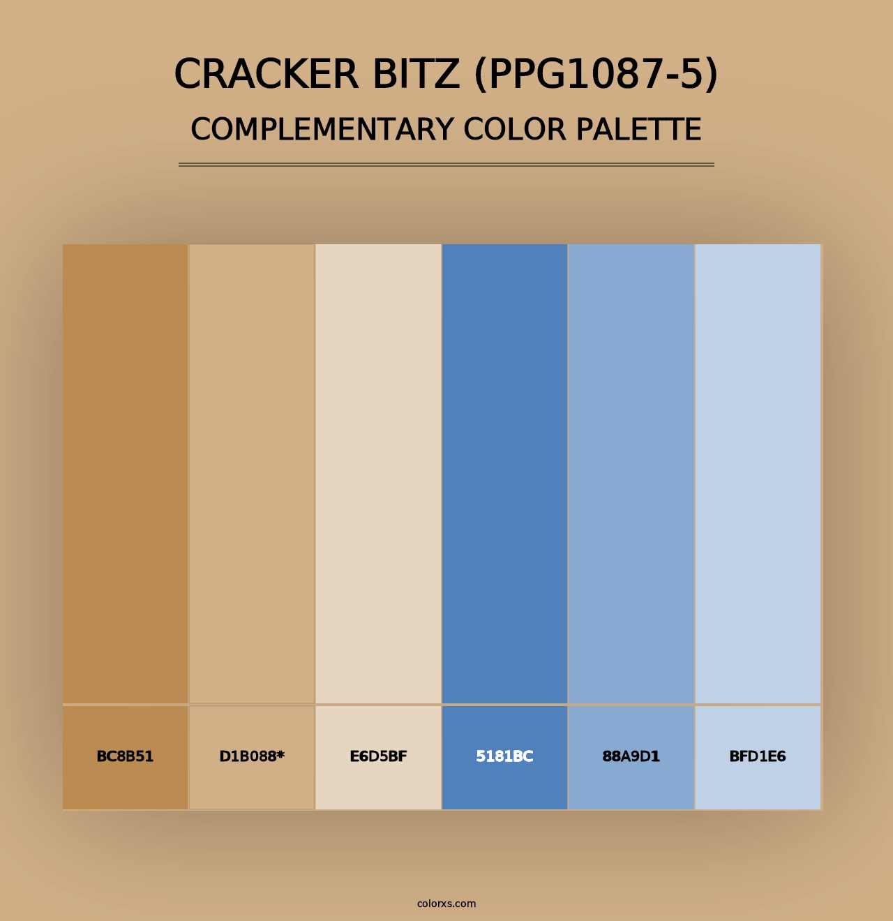 Cracker Bitz (PPG1087-5) - Complementary Color Palette