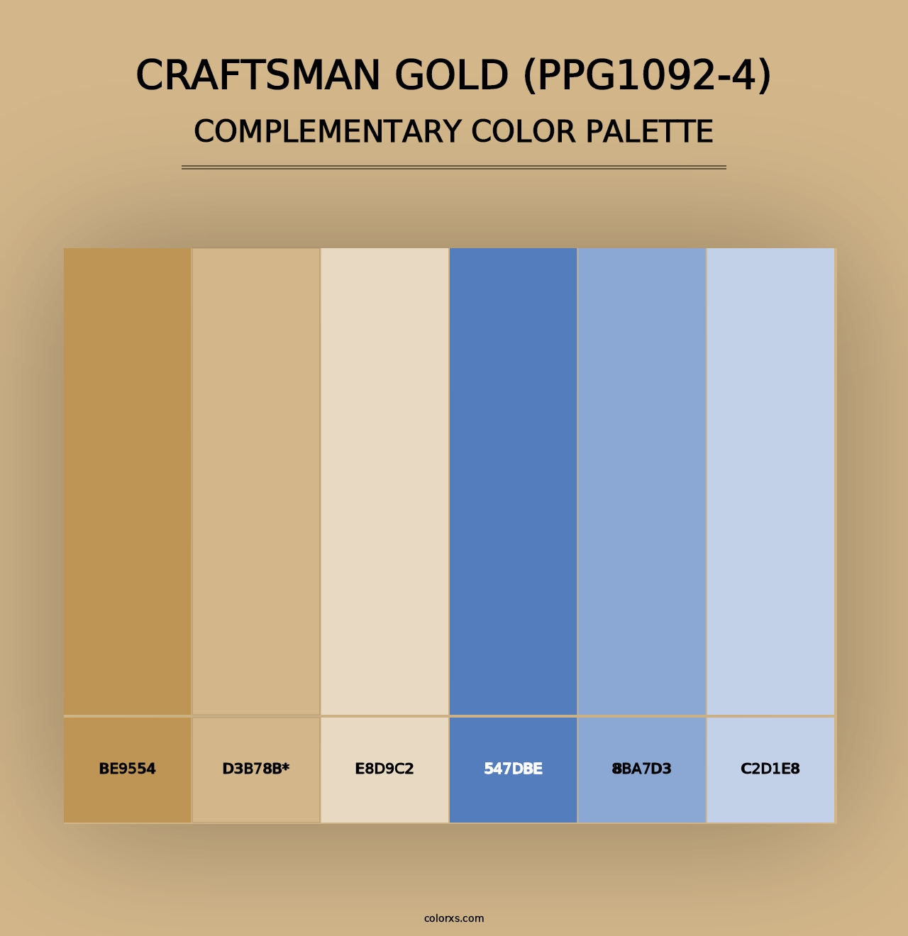 Craftsman Gold (PPG1092-4) - Complementary Color Palette