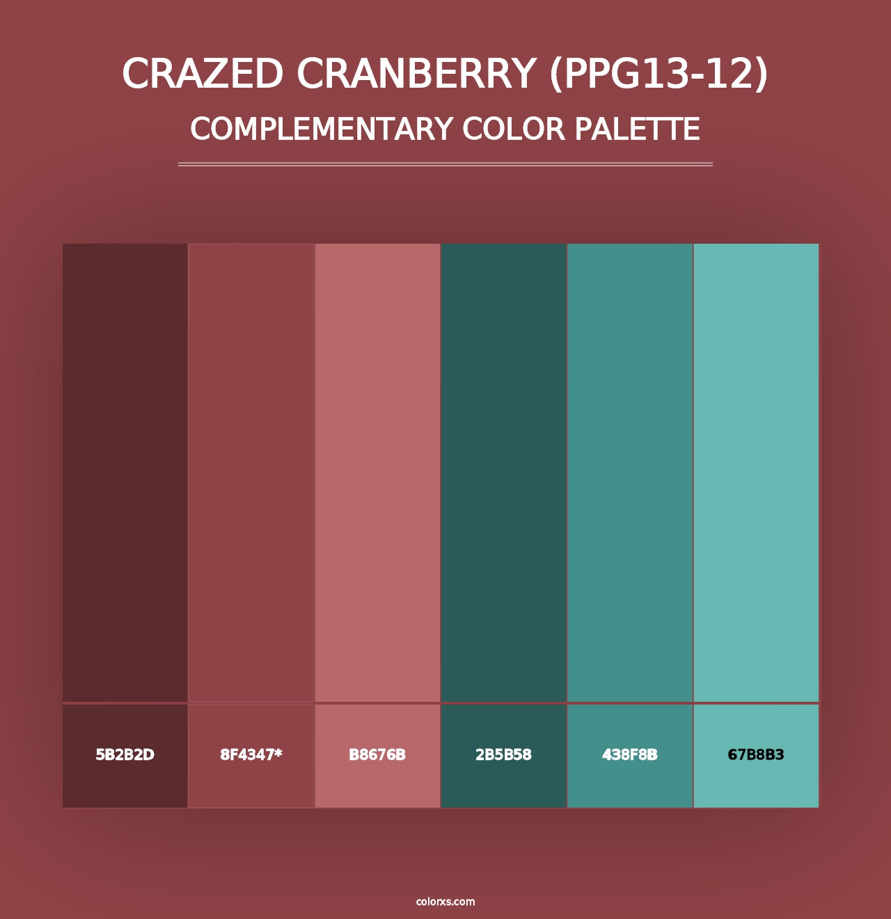 Crazed Cranberry (PPG13-12) - Complementary Color Palette