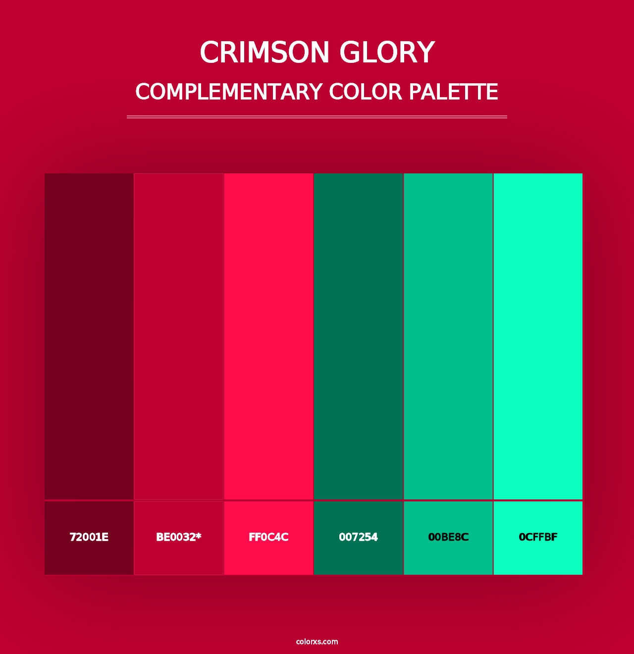 Crimson Glory - Complementary Color Palette