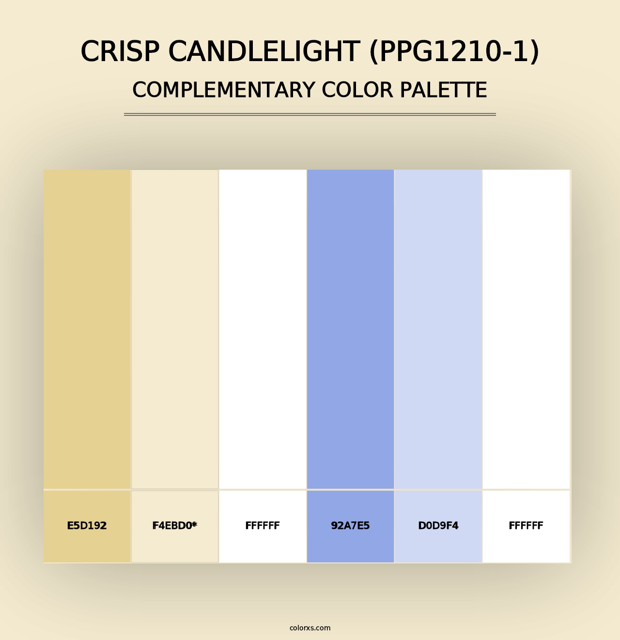 Crisp Candlelight (PPG1210-1) - Complementary Color Palette