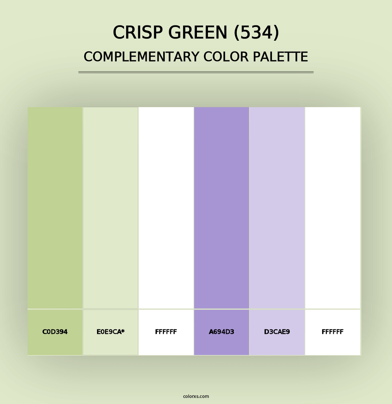 Crisp Green (534) - Complementary Color Palette