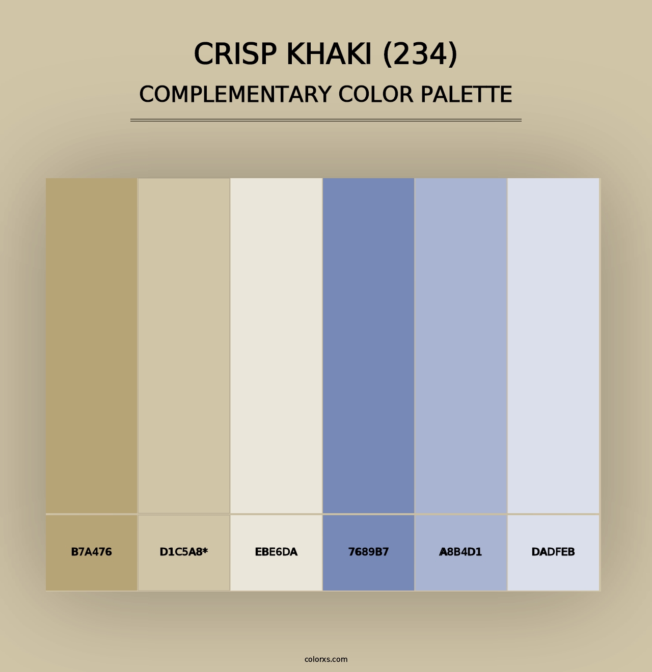 Crisp Khaki (234) - Complementary Color Palette